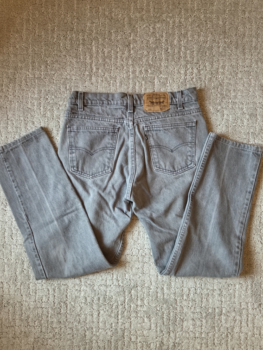 Vintage Made in USA Levis 505 Grey Jeans W32 L32 Straight Leg